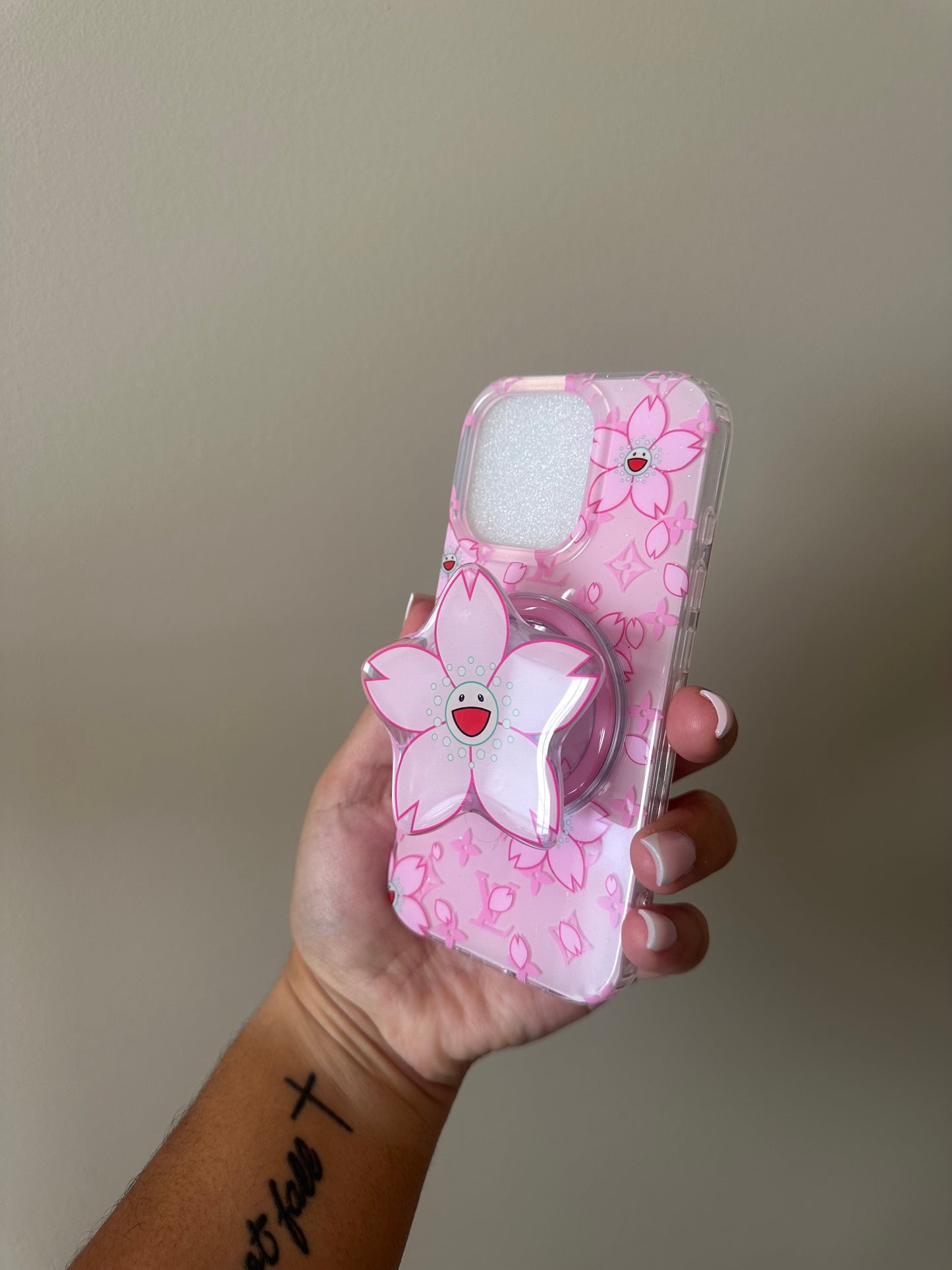 Pink Lotus Case ( Magnetic pop socket included)