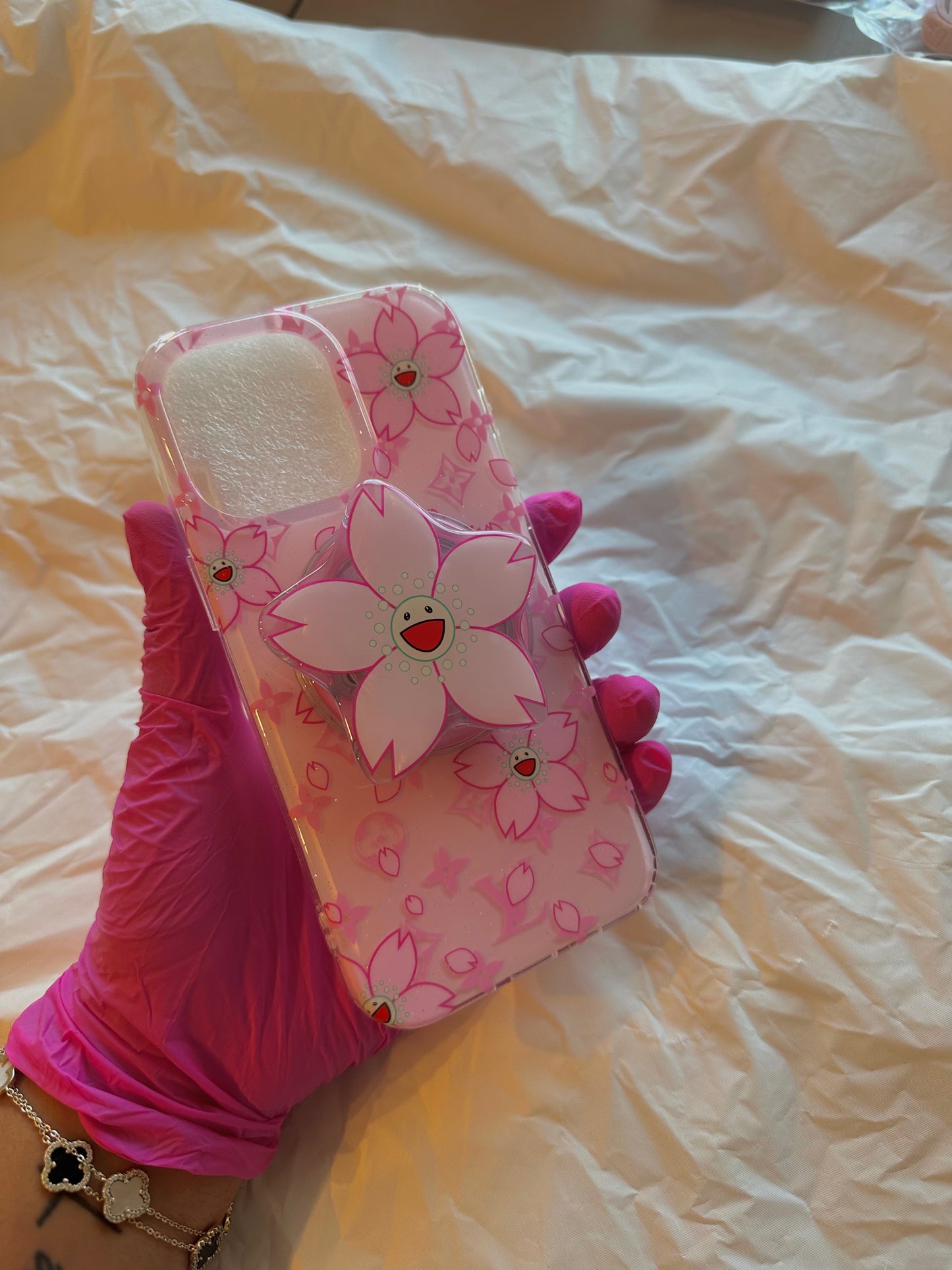 Pink Lotus Case ( Magnetic pop socket included)