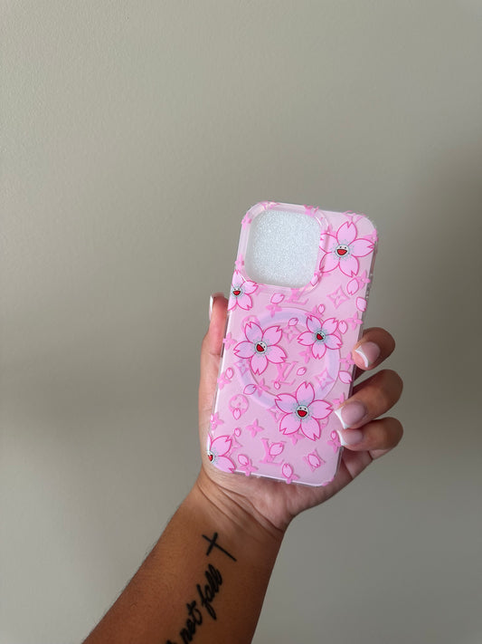 Pink Lotus Case ( Magnetic pop socket included)