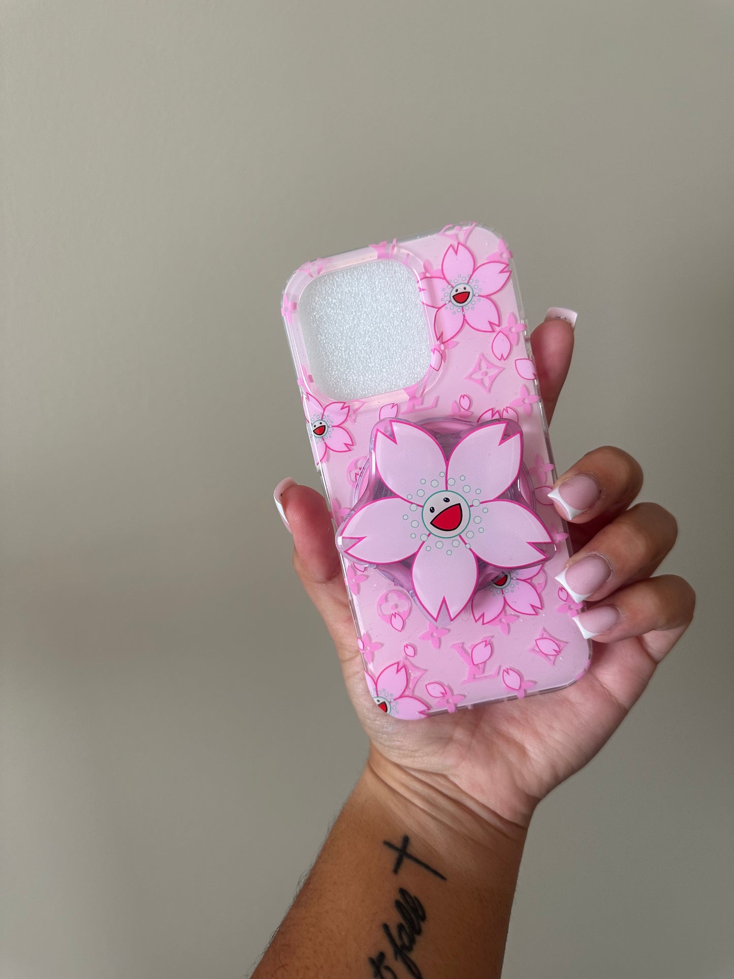 Pink Lotus Case ( Magnetic pop socket included)