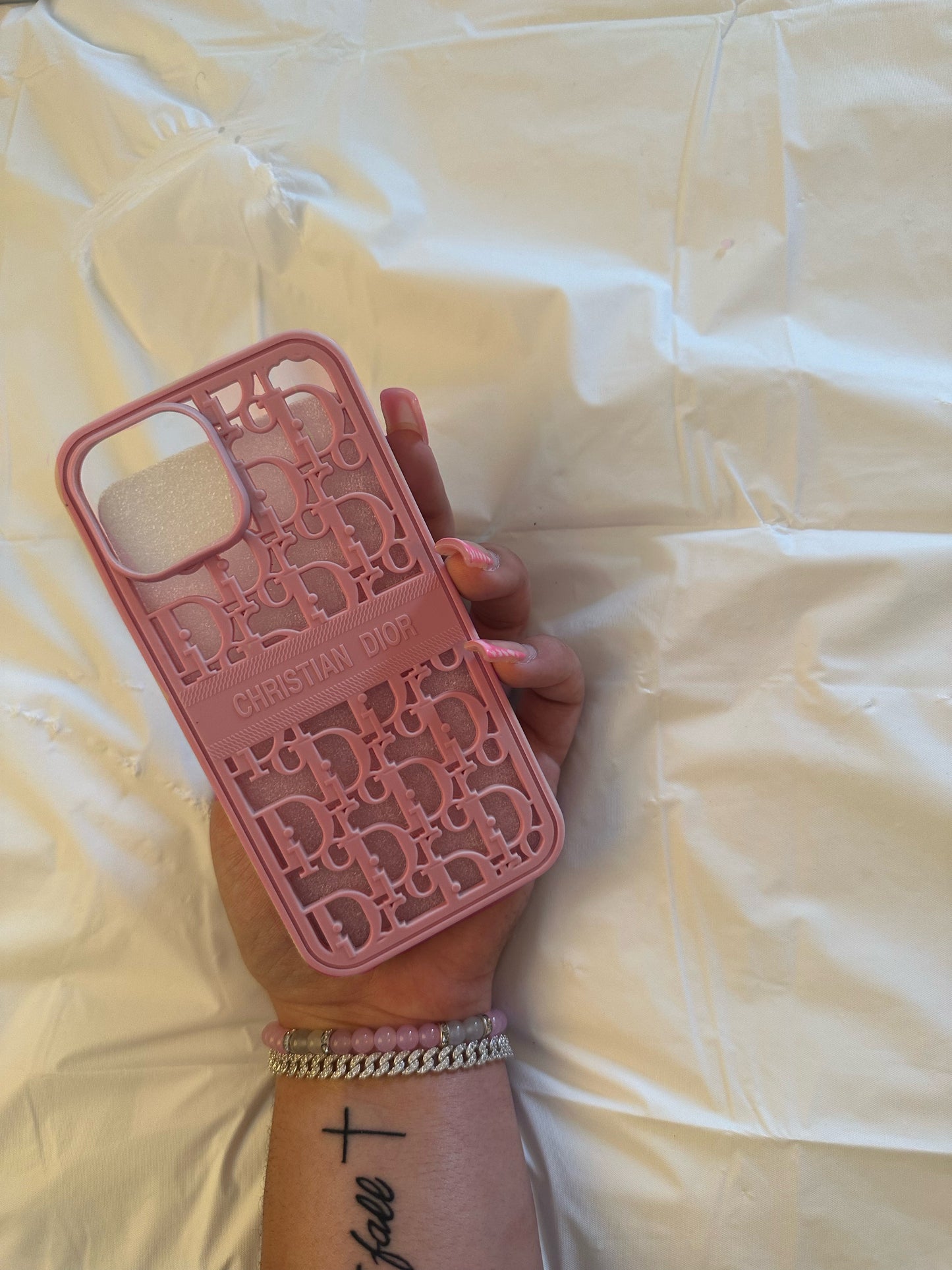 Baby Pink Monogram Case